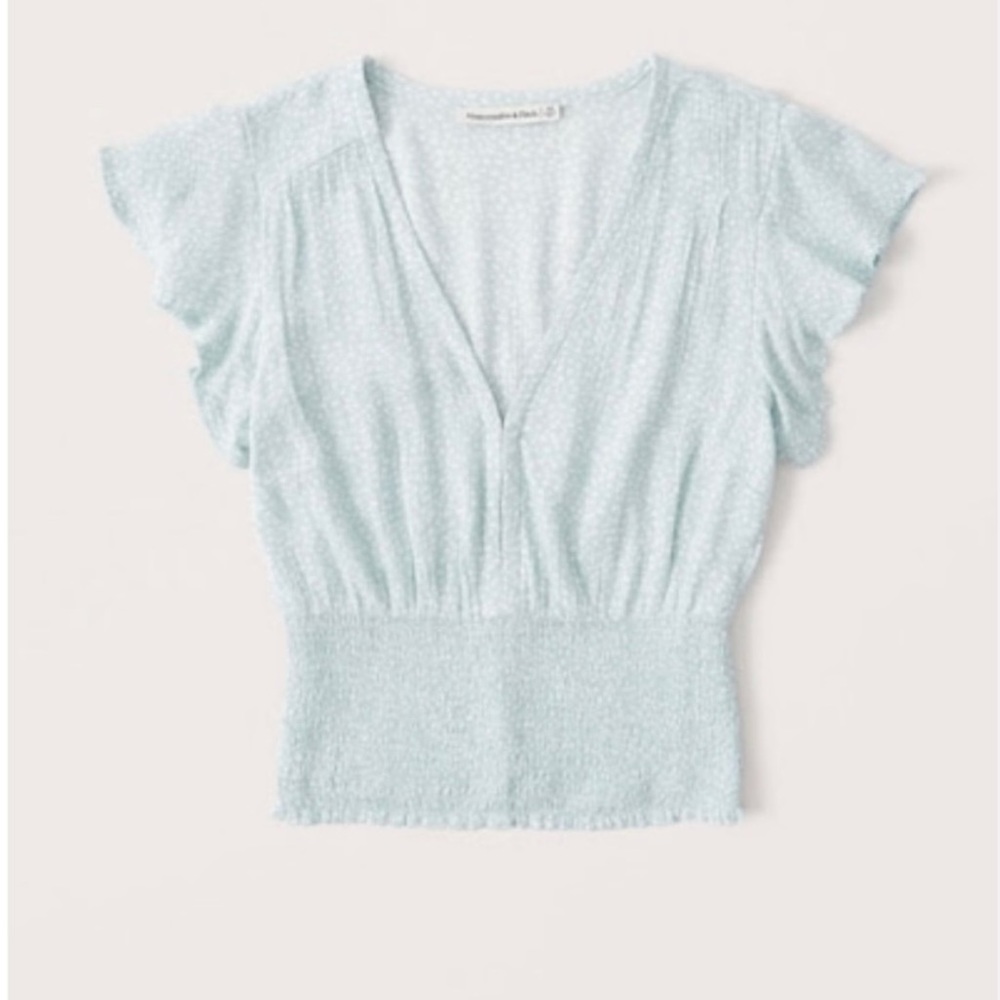 Abercrombie Flutter Sleeve Smocked Waist Top